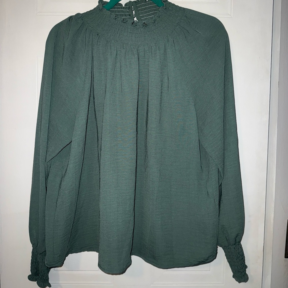 Nine West Forest Green Blouse
